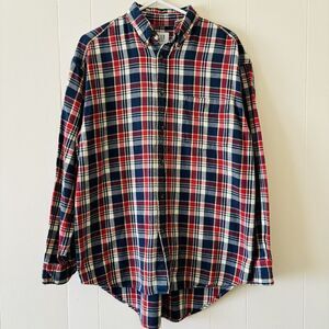 Vintage 90s y2k Gap Button Up Shirt Soft 100% Cotton Plaid Long Sleeve Medium